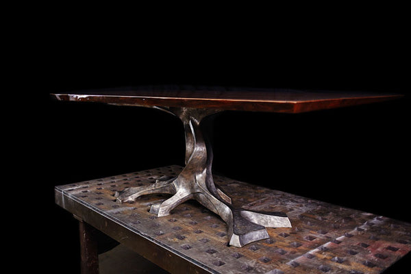 TWISTED TREE BRONZE BOOKMATCHED SLAB TABLE