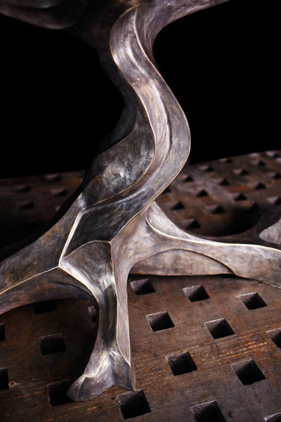 TWISTED TREE BRONZE BOOKMATCHED SLAB TABLE