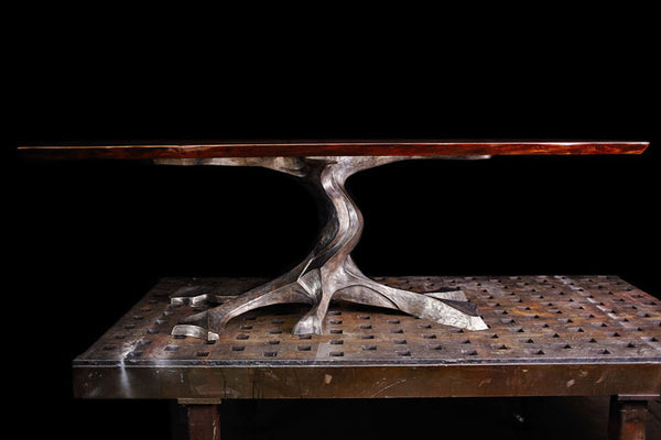 TWISTED TREE BRONZE BOOKMATCHED SLAB TABLE