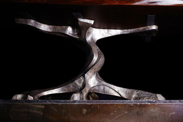 TWISTED TREE BRONZE BOOKMATCHED SLAB TABLE