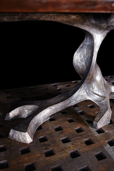 TWISTED TREE BRONZE BOOKMATCHED SLAB TABLE