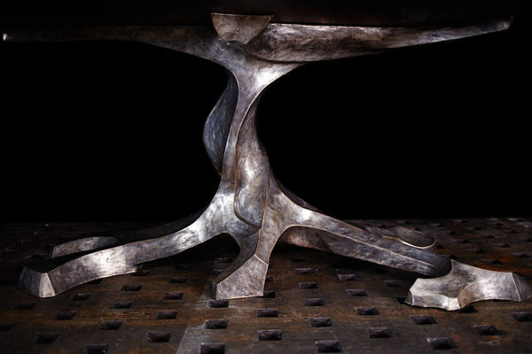 TWISTED TREE BRONZE BOOKMATCHED SLAB TABLE