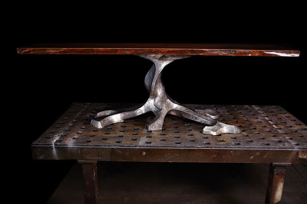 TWISTED TREE BRONZE BOOKMATCHED SLAB TABLE
