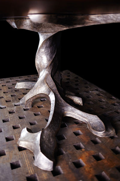 TWISTED TREE BRONZE BOOKMATCHED SLAB TABLE