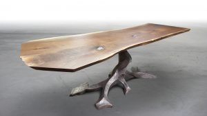 TWISTED TREE BRONZE SLAB TABLE
