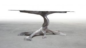 TWISTED TREE BRONZE SLAB TABLE