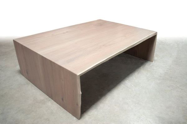 BLEACHED LIVE EDGE WALNUT WATERFALL COFFEE TABLE