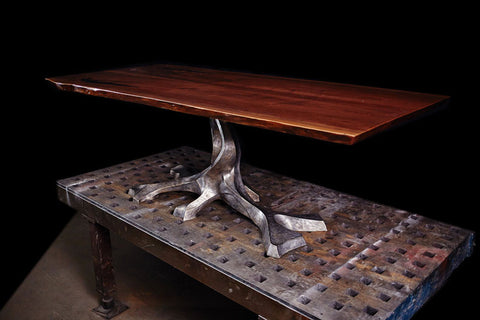 TWISTED TREE BRONZE BOOKMATCHED SLAB TABLE