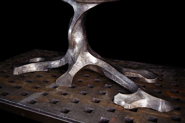TWISTED TREE BRONZE BOOKMATCHED SLAB TABLE